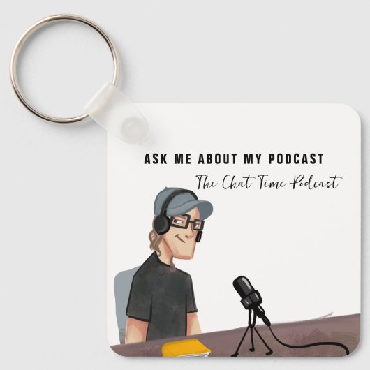 Porte-clés Analyse du code QR | Podcast illustré (Recto)