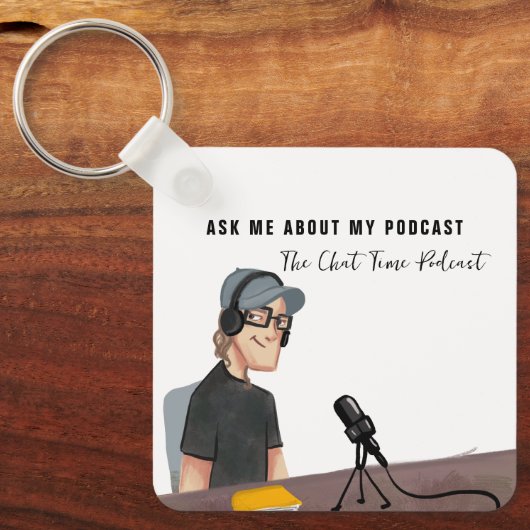 Porte-clés Analyse du code QR | Podcast illustré (Recto)