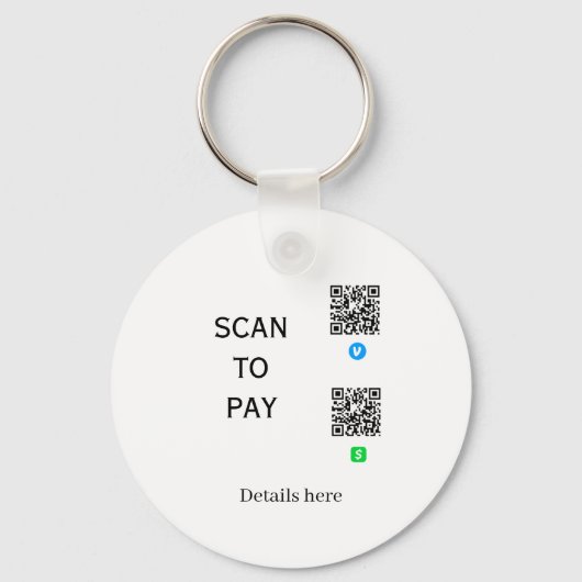 Porte-clés analyser pour payer les détails du code QR de Venm (Recto)