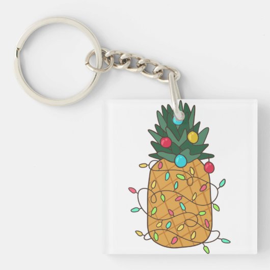 Porte-clés Ananas de Noël tropical (Devant)