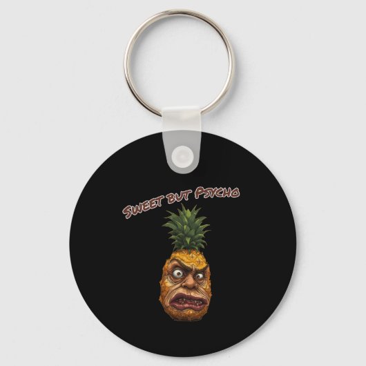 Porte-clés Ananas doux mais psychotique (Recto)