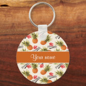 Porte-clés Ananas et Hibiscus (Recto)