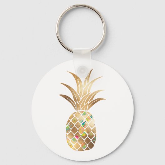 Porte-clés Ananas, Faux Gold+Collage (Recto)