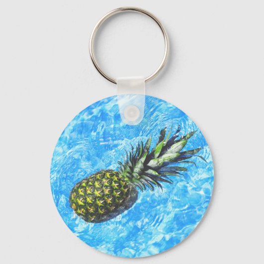Porte-clés Ananas flottant dans l'eau douce pacifique (Recto)