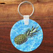 Porte-clés Ananas flottant dans l'eau douce pacifique (Recto)