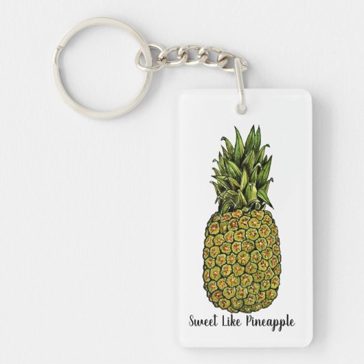 Porte-clés Ananas mignon d'art d'aquarelle (Devant)