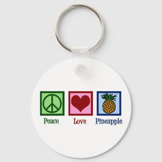 Porte-clés Ananas Peace Love (Recto)