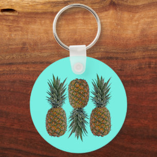 Porte-clés Ananas Retro Végétal et Végétarien Fruit Vintage