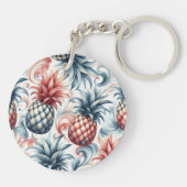 Porte-clés Ananas rouges, blancs et bleus (Dos)