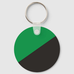 Porte-clés anarchie éco drapeau vert noir écologie bio