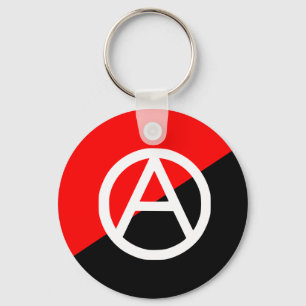Porte-clés Anarchie noire et blanche rouge de drapeau
