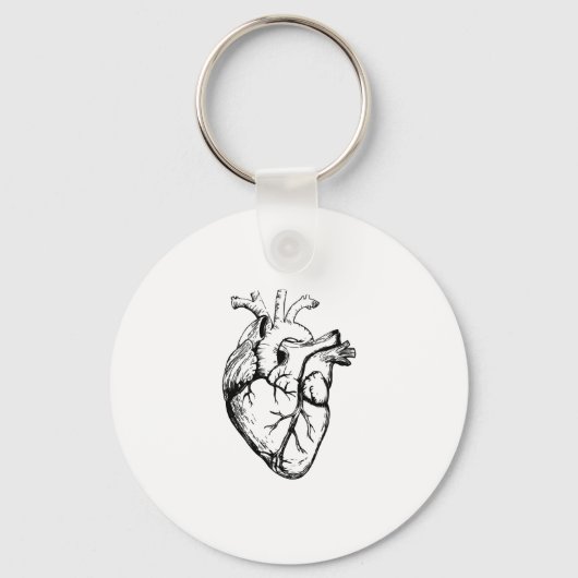 Porte-clés Anatomical Heart Vintage Line Art (Recto)