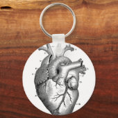 Porte-clés Anatomie cardiaque vintage | Personnalisable (Recto)