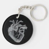 Porte-clés Anatomie de la clé acrylique du coeur humain (Dos)