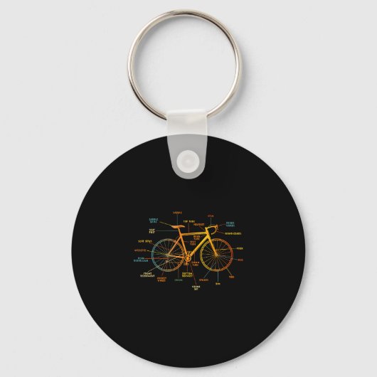 Porte-clés Anatomie d'un vélo - pièces de vélo (Recto)