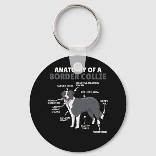 Porte-clés Anatomie D'Une Frontière Collie Chien Funny Chiot (Recto)