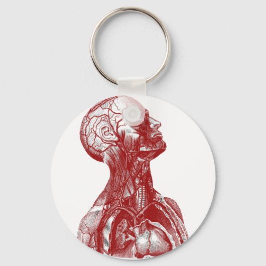 Porte-clés Anatomie rouge buste (Recto)