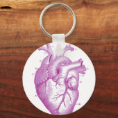 Porte-clés Anatomie Vintage du coeur pourpre (Recto)