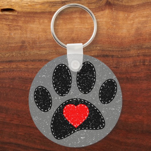 Porte-clés Ancien Amoureux des chiens d'impression papier (Recto)