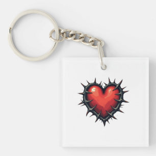Porte-clés Ancien Coeur de l'école et épines porte - clés de