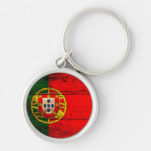 Porte-clés Ancien drapeau portugais en bois