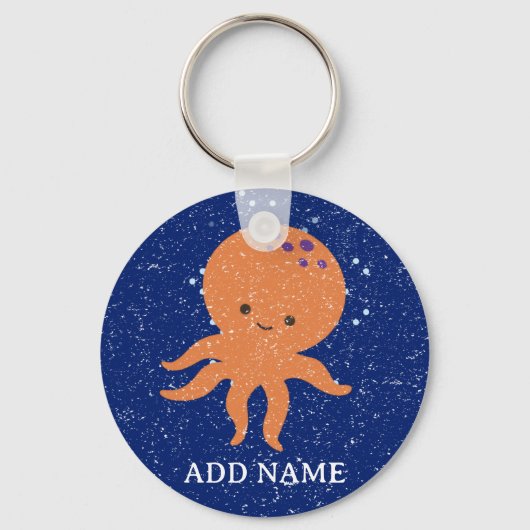 Porte-clés Ancien papier Impression Cute Octopus Cartographie (Recto)