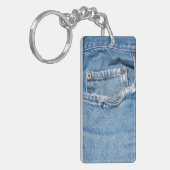 Porte-clés Ancien Porte - clé Jeans Rectangle (double face) (Devant gauche)