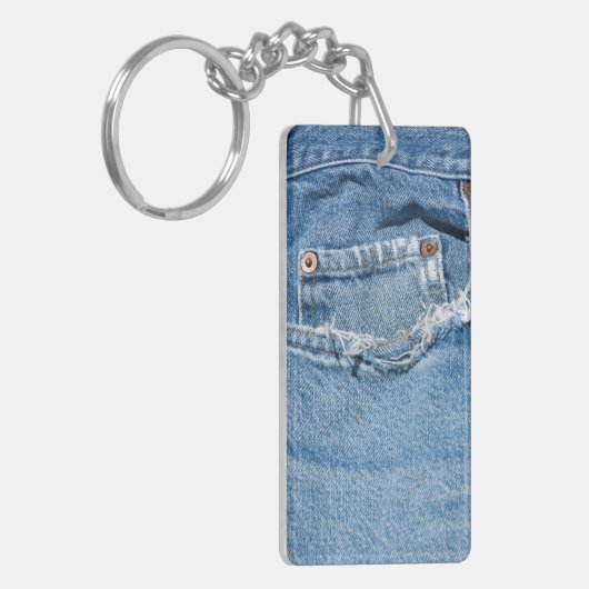 Porte-clés Ancien Porte - clé Jeans Rectangle (double face) (Devant gauche)