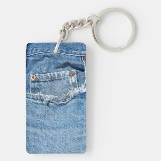 Porte-clés Ancien Porte - clé Jeans Rectangle (double face) (Dos)