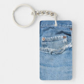 Porte-clés Ancien Porte - clé Jeans Rectangle (double face) (Devant)