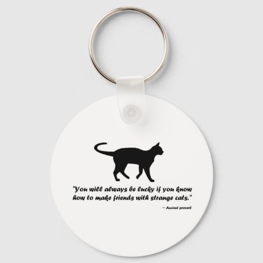 Porte-clés Ancien proverbe de chat (Recto)