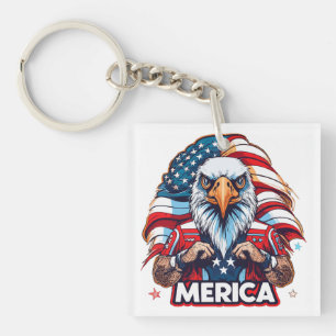 Porte-clés Anciens Combattants Drapeau américain Merica Aigle
