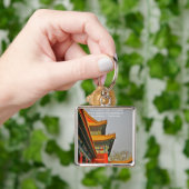 Porte-clés Ancient Chinese Architecture Confucius Quote Gift (main)
