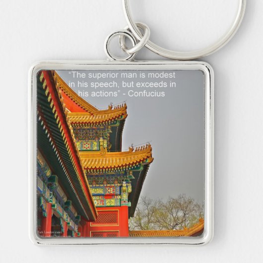 Porte-clés Ancient Chinese Architecture Confucius Quote Gift (Devant)
