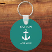 Porte-clés Ancre Capitaine Ajouter un nom ou un nom de bateau (Verso)
