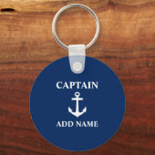 Porte-clés Ancre Capitaine Ajouter un nom ou un nom de bateau (Verso)
