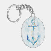 Porte-clés Ancre d'aquarelle bleue (Devant gauche)