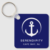 Porte-clés Ancre de bateau moderne bleu marine (Recto)