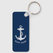 Porte-clés Ancre de bateau moderne et nom de capitaine (Verso)