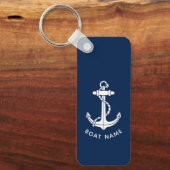 Porte-clés Ancre de bateau moderne et nom de capitaine (Recto)