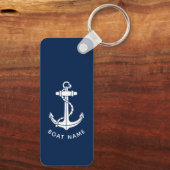 Porte-clés Ancre de bateau moderne et nom de capitaine (Verso)