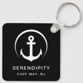 Porte-clés Ancre de bateau moderne Noir (Dos)