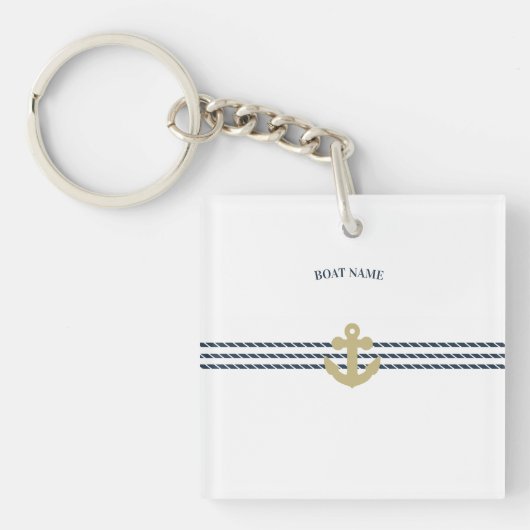 Porte-clés Ancre de bateau nautique, corde (Devant)
