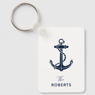 Porte-clés Ancre de bateau nautique et écriture personnalisée