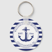 Porte-clés Ancre nautique de réunion familiale Monogramme tri (Verso)