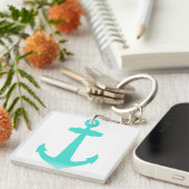 Porte-clés Ancre nautique de turquoise (Devant Droit)