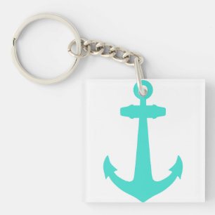 Porte-clés Ancre nautique de turquoise