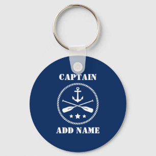 Porte-clés Ancre nautique et avars Nom du capitaine ou du bat