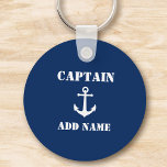 Porte-clés Ancre nautique vintage avec le nom du capitaine ou<br><div class="desc">Ancre nautique vintage avec capitaine ou porte - clé de nom de bateau personnalisé.</div>