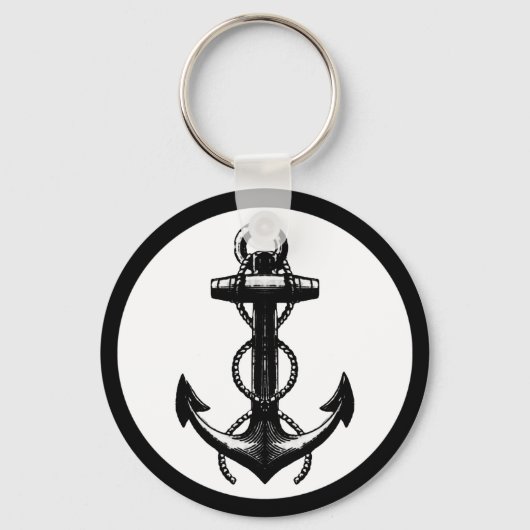 Porte-clés Ancre noir et blanc (Recto)